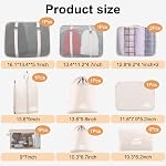 10 Set Packing Cubes for Suitcases, Packing Cubes Travel Essentials Organizer Bags, Travel Organizers (Beige)