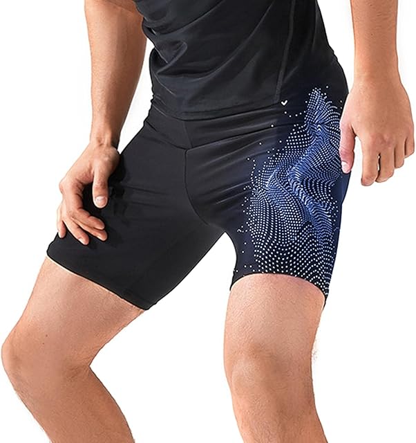 Roupa de banho masculina de secagem rápida, bermuda de natação de compressão | Roupa de banho durável para competições de competição, flexível, confortável e Hjaa
