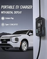 EVPEIWE Type 1 Elektromos Autó Töltőkábel Schuko Csatlakozóval - 3,68 kW, 5m, Állítható Áramerősség, Hordozható, IP65 Vízálló, SAE J1772 2