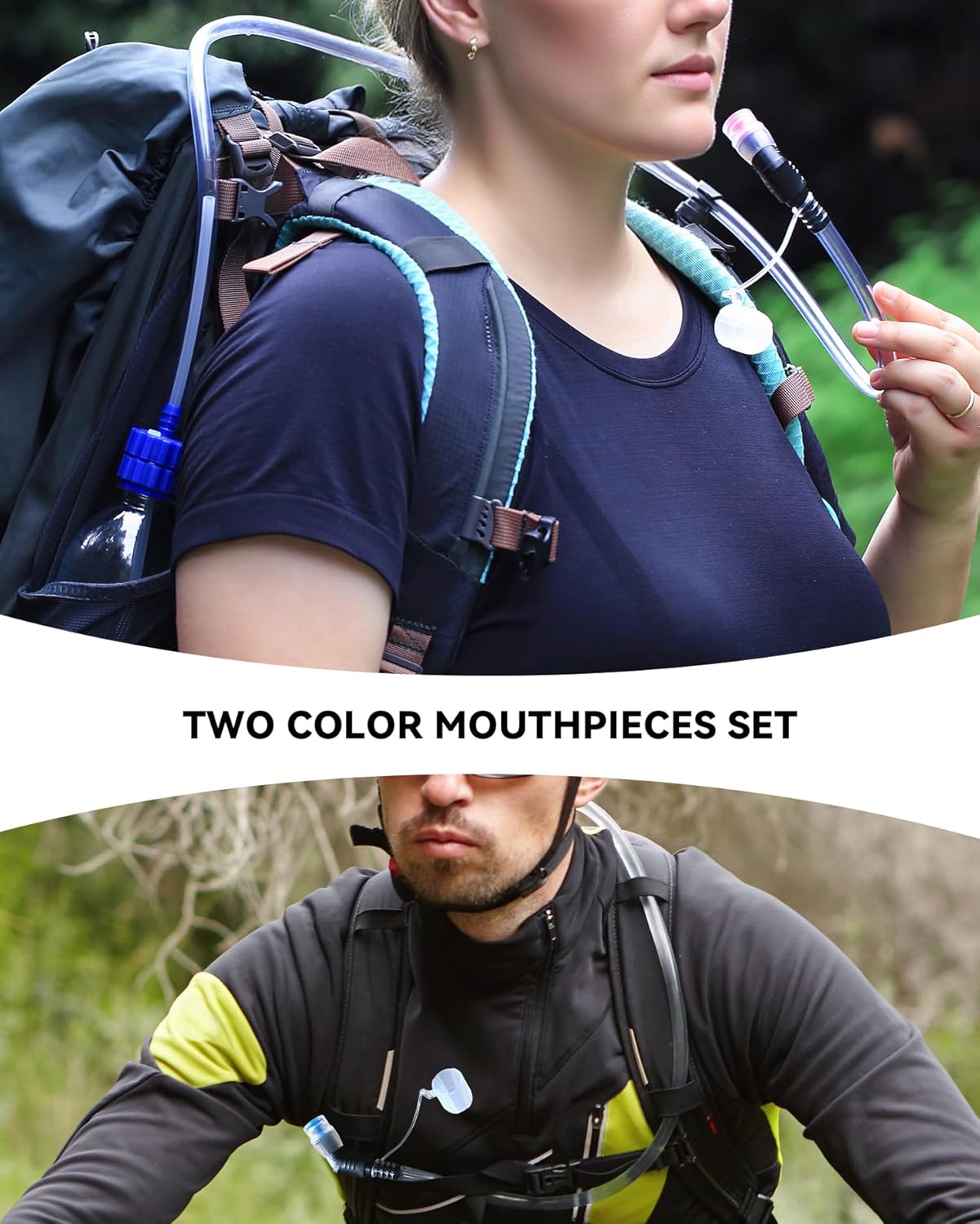 Hydration Adapter Kit for Water Bottle Conversion 2 Pack, Compatible for Different Types Water Bottle, Outdoor Sports Accessories, Use for Camping, Hiking, Backpacking, Cycling