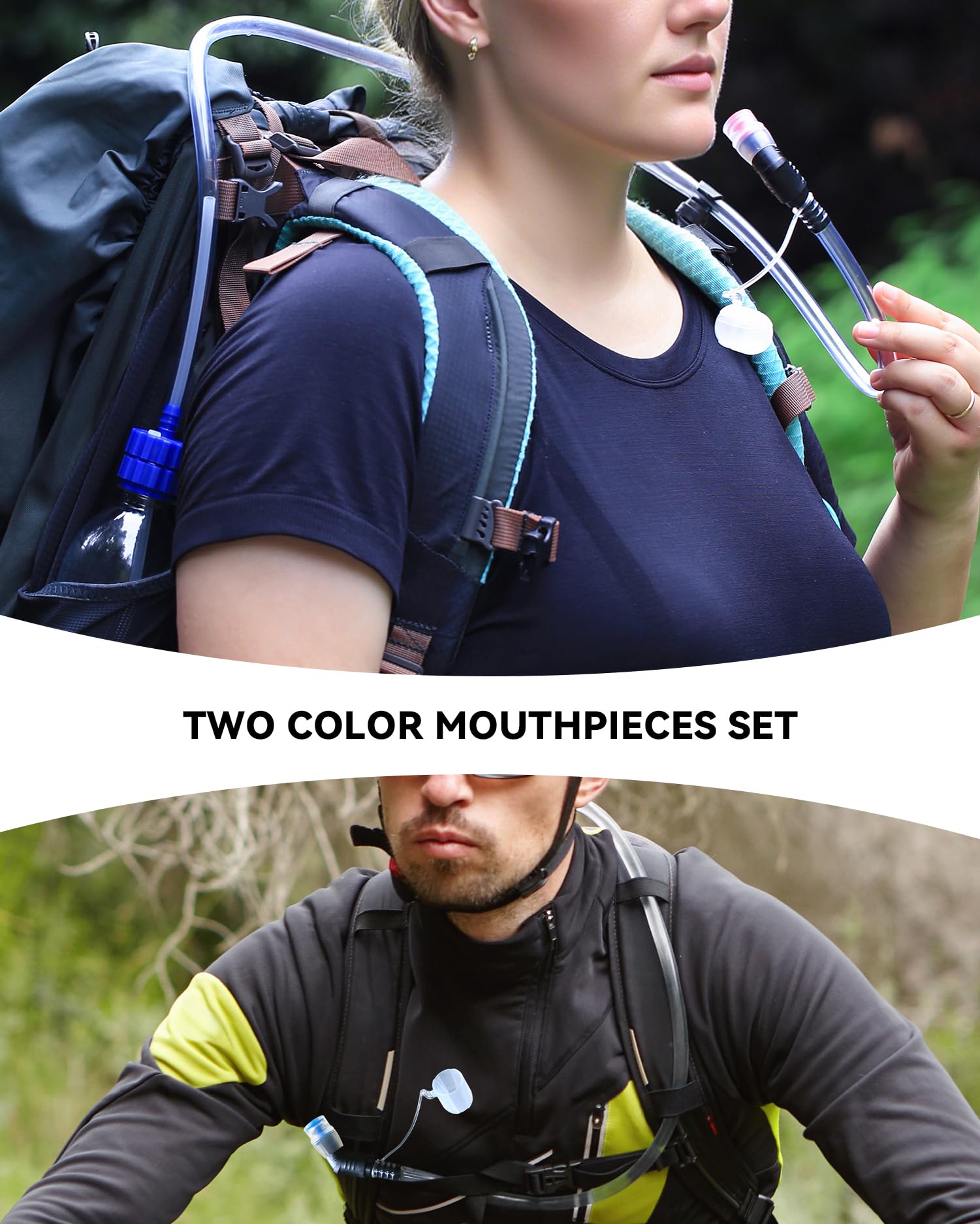 Trinkadapter-Set für Wasserflasche, Umwandlung, 2er-Pack, kompatibel mit verschiedenen Arten von Wasserflaschen, Outdoor-Sportzubehör, Verwendung für Camping, Wandern, Rucksackreisen