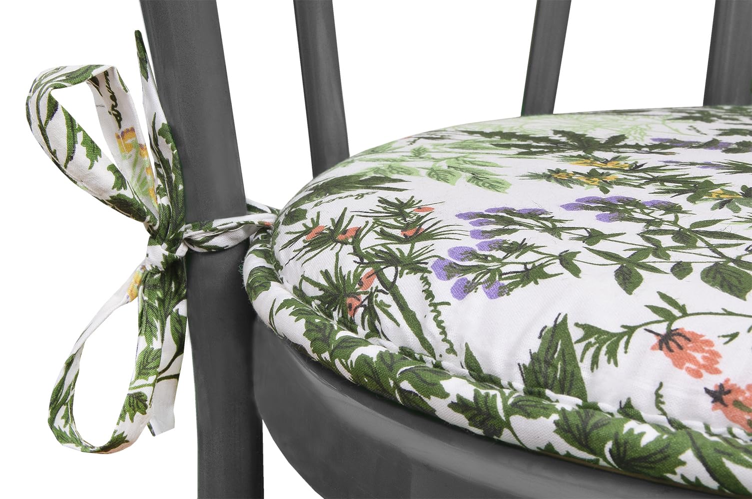 emmevi Set 4 Cuscini Sedia Rotondi Cotone Lavabili Morbidi Coprisedie Design Rustico Fiori Montagna