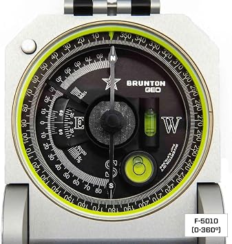 Brunton GeoTM Transit, Azimuth (0-360) Professional Geological Pocket Transit with Clinometer