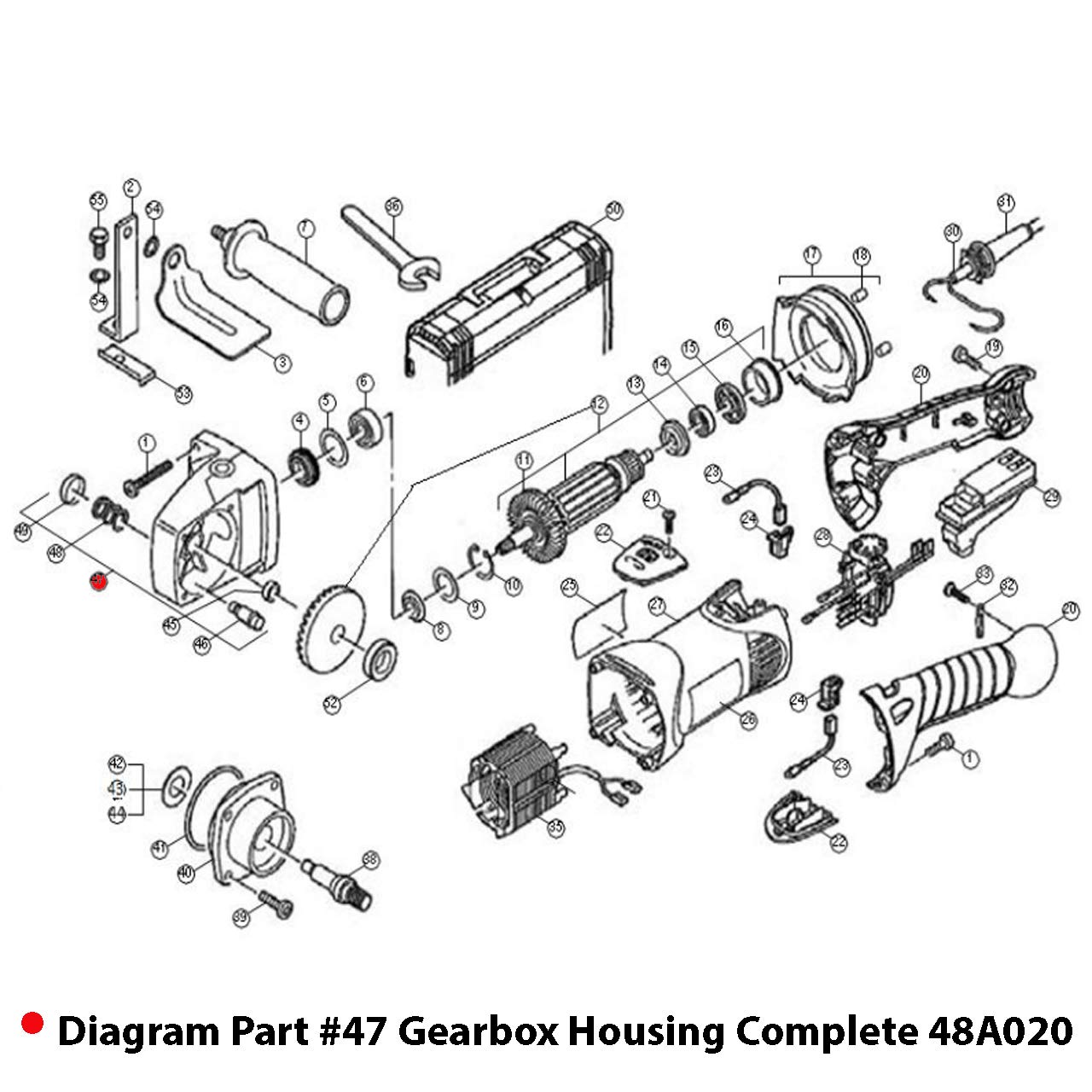Walter 48A020 Gearbox Housing Complete