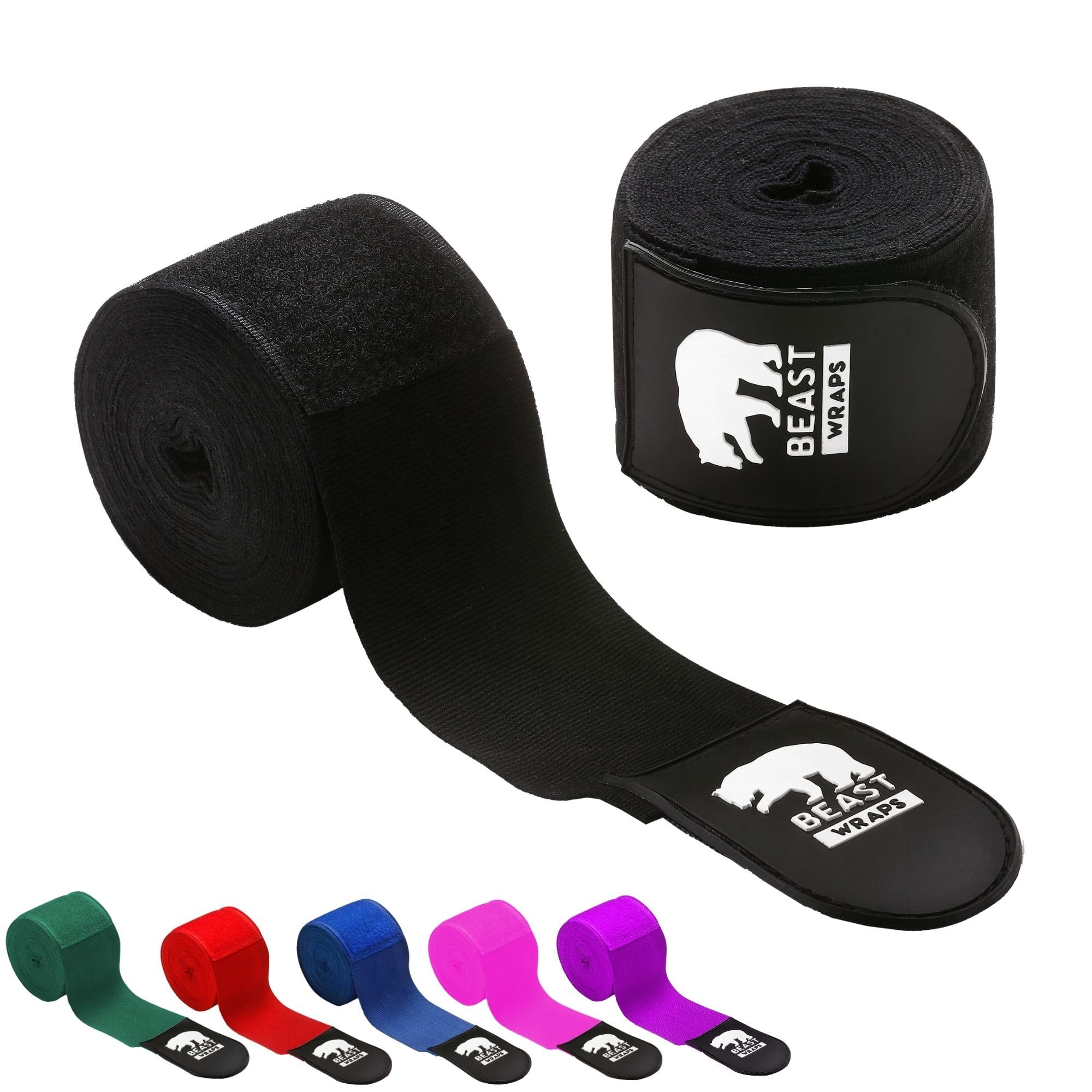 Vendas Boxeo 5 Metros Semi elásticas y con Presilla para el Pulgar. Vendas Boxeo Hombre y Mujer (Kick Boxing, Muay Thai, MMA, Artes Marciales, fitboxing). Cintas Boxeo Transpirables