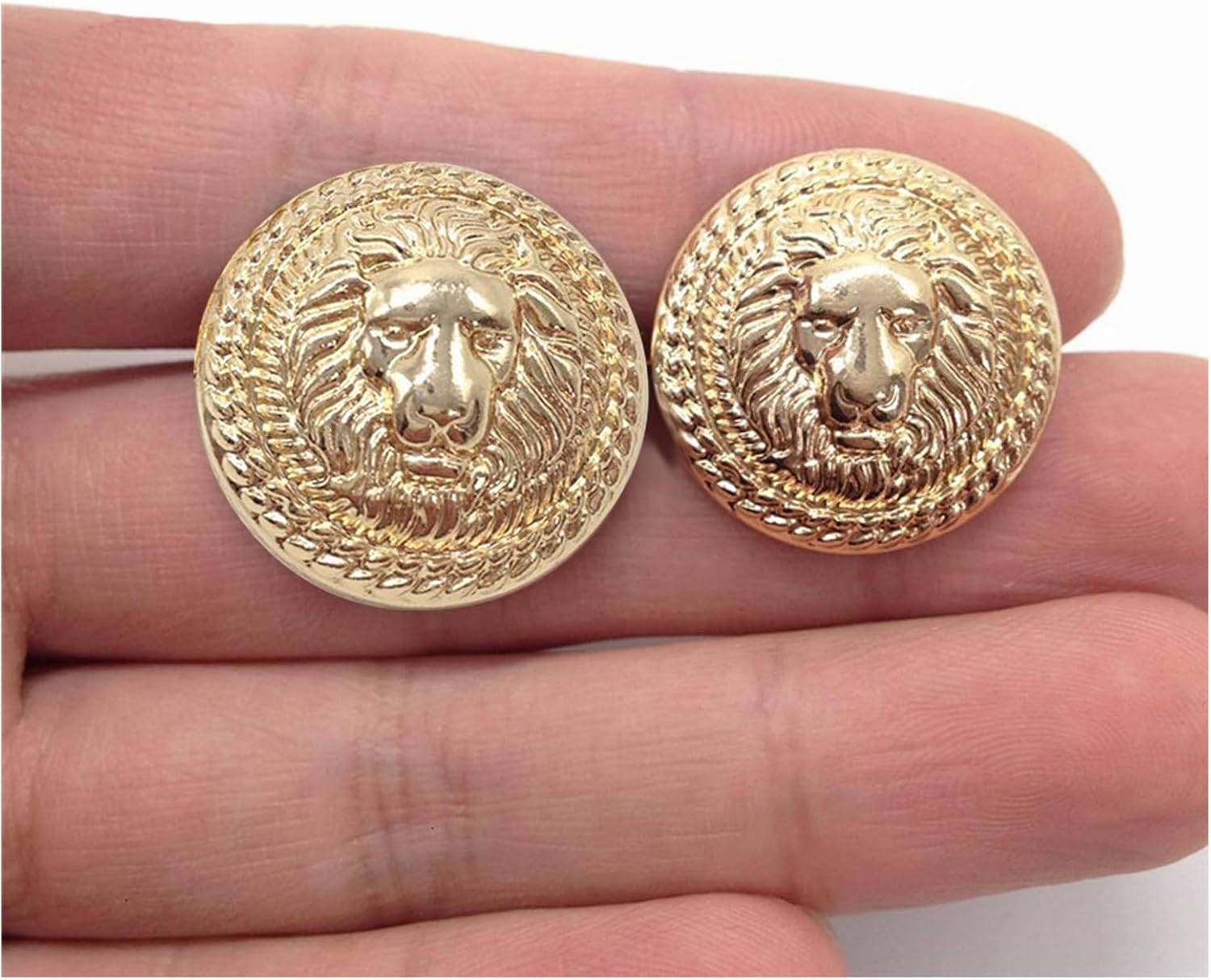 14 PCS Metal Blazer Button Set,Vintage Gold Lion Head Buttons,for Blazer, Suits,Sport Coat,Uniform,Jacket 15mm and 23mm (Golden)