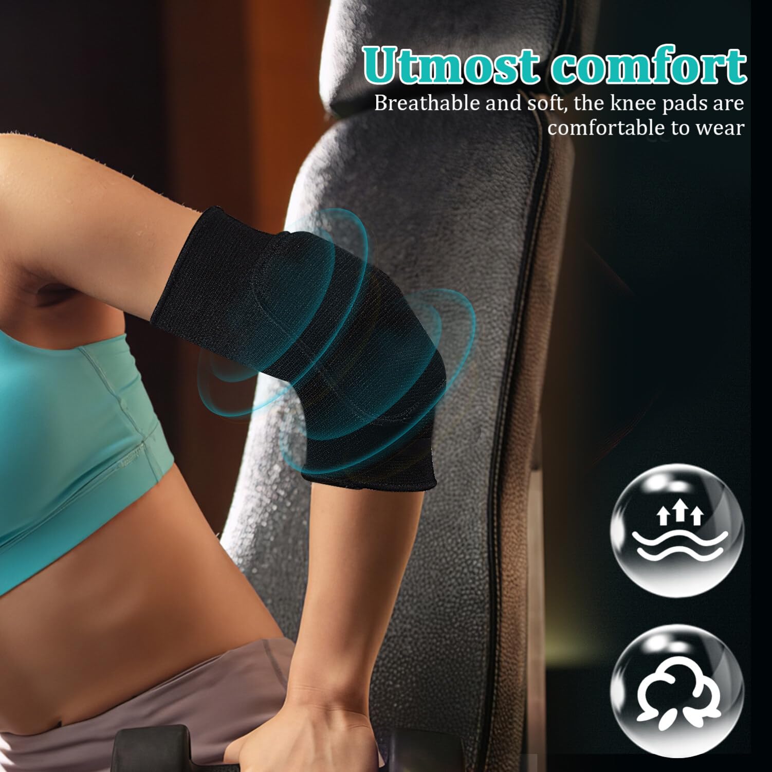 FOMIYES Sports Elbow and Knee Pad Protectors Soft Breathable Padded Sleeves for Yoga Dance Workout