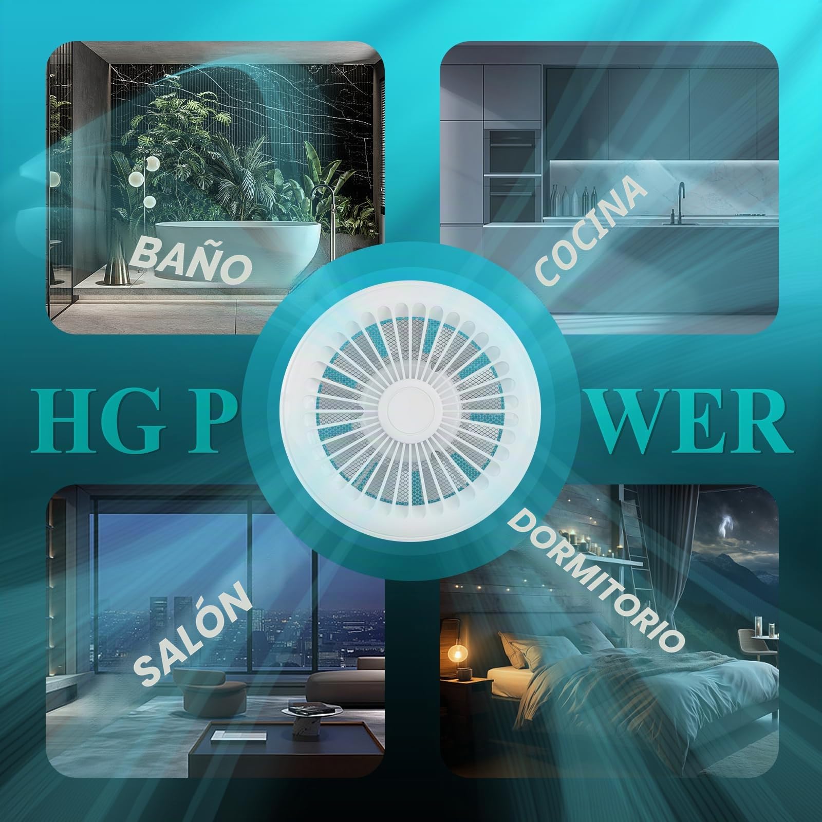 HG Power 150mm Ventilador de Extracción de 2 Vías con Mando a Distancia de 3 Velocidade Ventilador Silencioso con Función de Memoria para Baño Cocina Garaje Sótano Extracción y Ventilación de Entrada