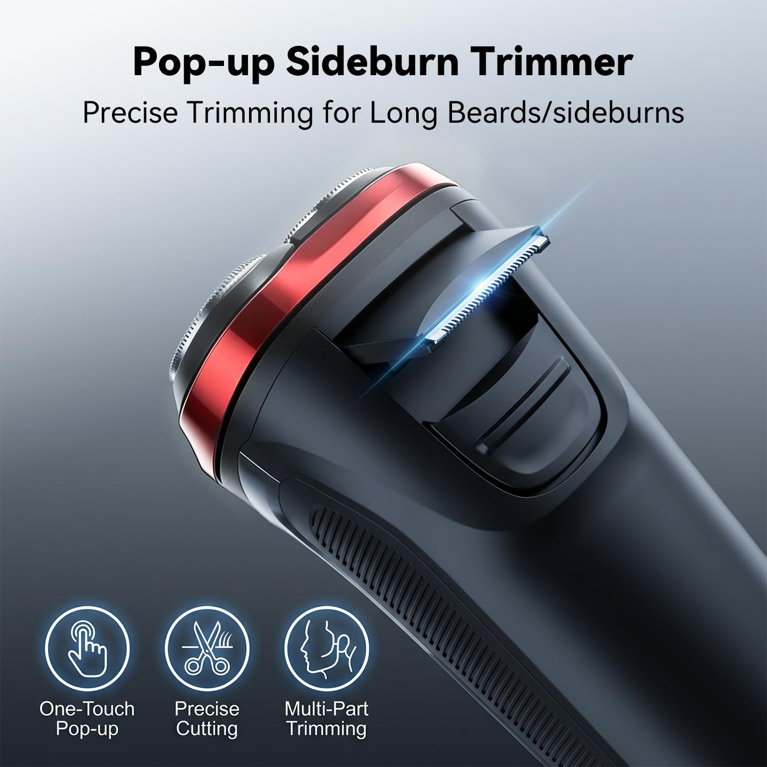 Ordele Electric Razor for Men, 2026 Upgraded Electric Shavers for Men, USB-C Rechargeable, Wet & Dry Shaver with Pop-up Trimmer and Travel Case (Red) view 2