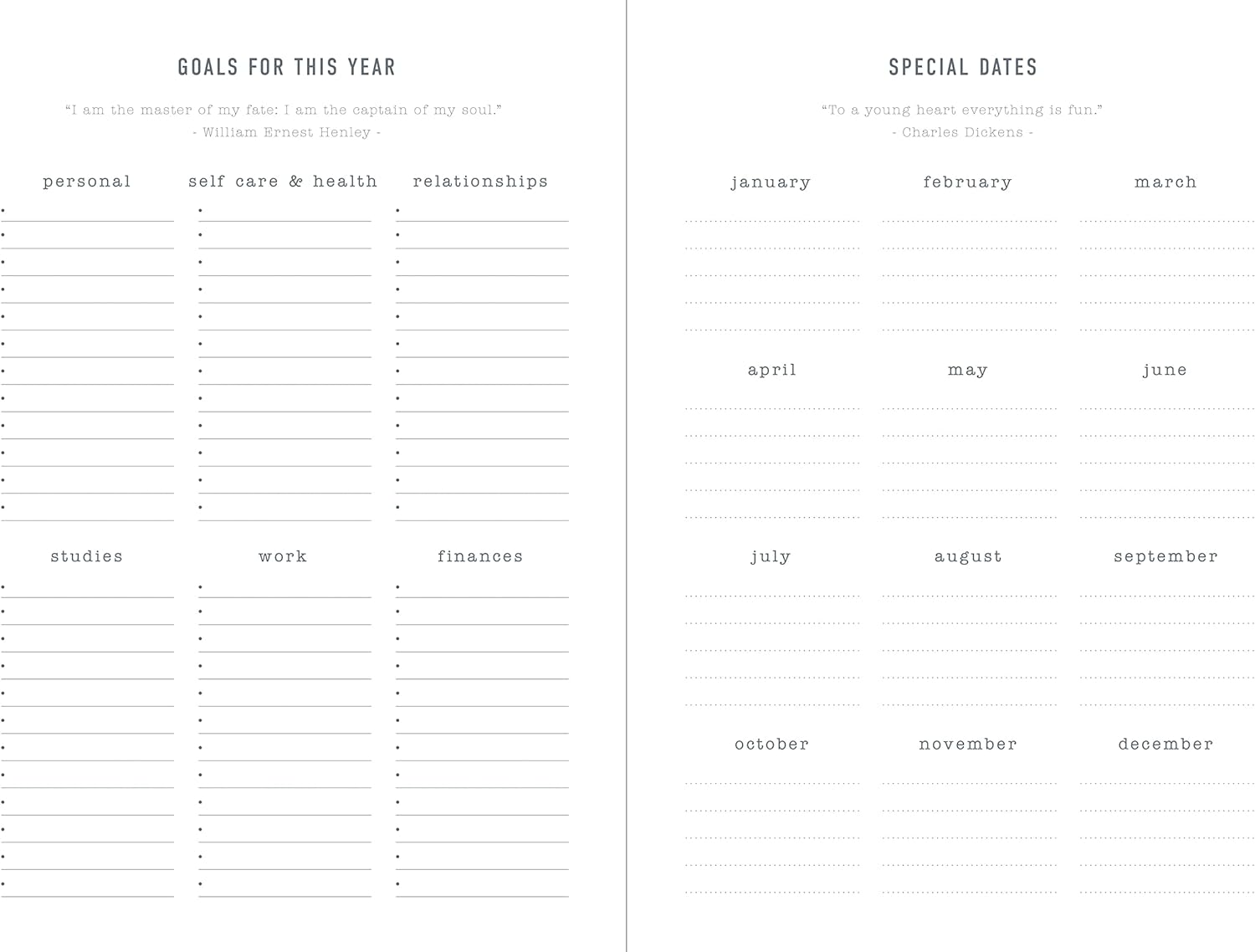 Letts Eco Writers Quotes A5 week to view 2023 black kraft diary