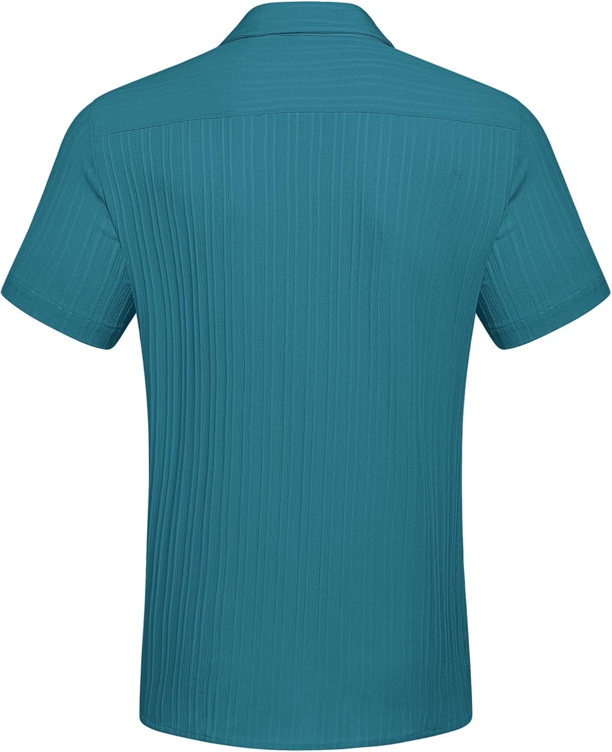 COOFANDY Men's Casual Button Down Shirts Short Sleeve Textured Summer Beach Shirt with Pocket - Image 6