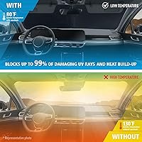 Vista 2 de Clim Art - Parasol para parabrisas de Mazda CX-5 2017-2024, plegable, personalizado, protector solar para vehículo, cubierta para parabrisas