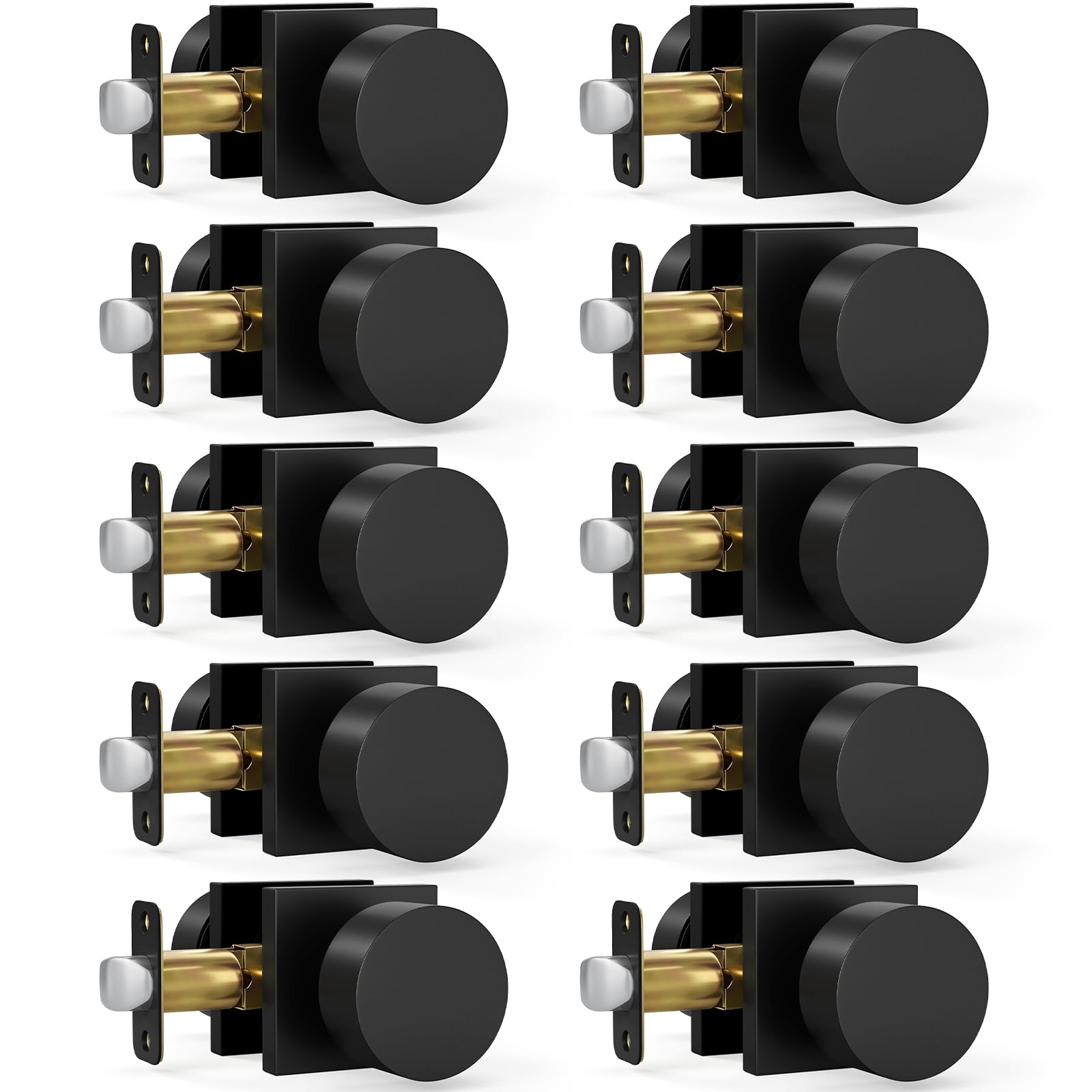 HOSOM Matte Black Door Knobs with Lock & Key -13