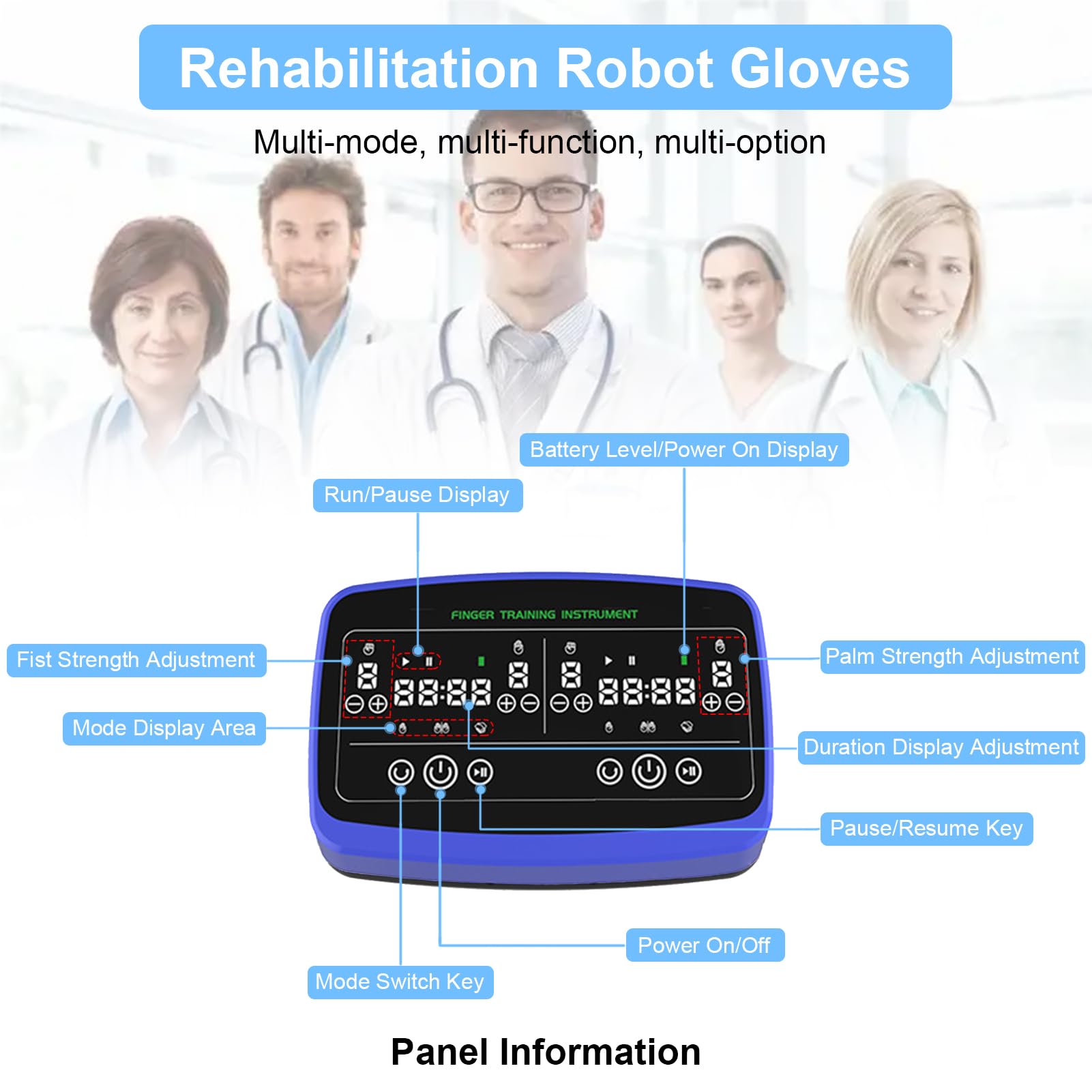 Mano Función Rehabilitación Robot Guantes, Aparato de Rehab de Manos para Artrosis, Dedos Rehabilitación Trainer Guantes de Fisioterapia para Ejercicios de Flexión y Extensión(Size:M,Color:A)