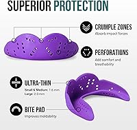 Vista 3 de SISU Aero Protector Bucal Mediano, Purple Punch - 1.6mm Delgado - Ajuste Moldeado Personalizado - Diseño Esbelto - Remoldeable Hasta 20 Veces