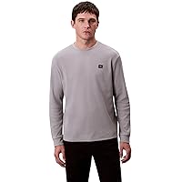 Calvin Klein Uomo Maglietta Maniche Corte Waffle Badge Tee con Scollo Rotondo