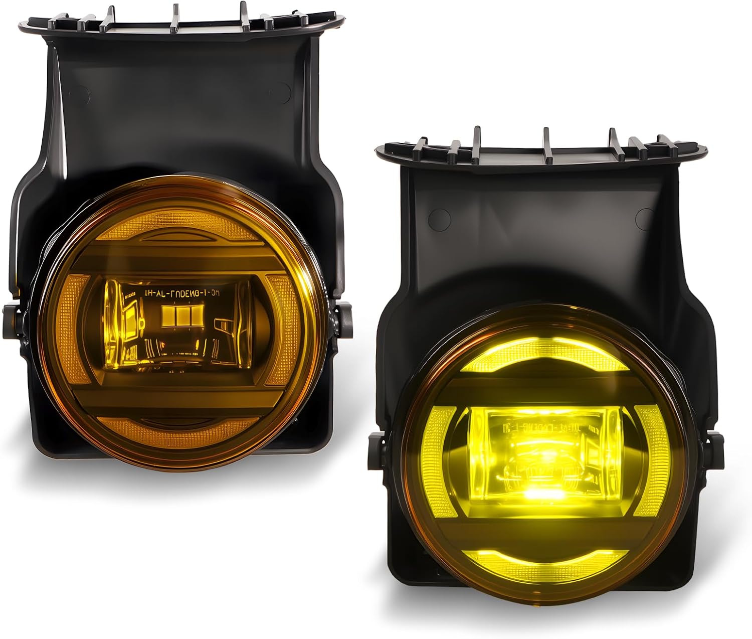 LED&DRL Fog Lights Compatible with 2003 2004 2005 2006 GMC Sierra 1500 2500 3500 1 Pair Front Driving Fog Lamps With Daytime Running Lights and Turn Signal Lights- Yellow Trim