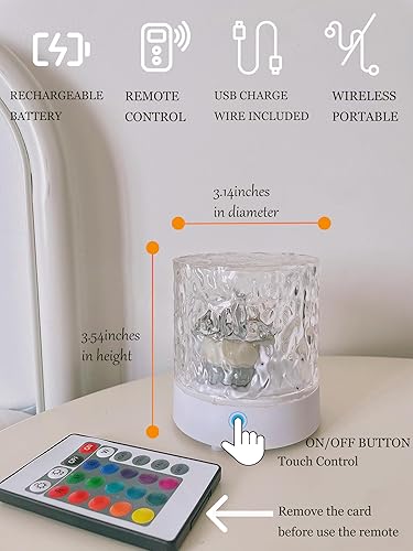 Miniatura 3 de Lámpara de mesa 3D, lámpara de noche RGB Arclic, luz nocturna 3D con control táctil y control remoto, funciona con pilas, iluminación regulable para