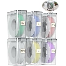 Filament Storage Box 6 Pack Airtight 3D Printer Filament Container with Silicone Seal & 4 Locking Buckles, Water-Proof Dust-Proof Clear Dry Box for 1KG PLA PETG ABS TPU Spool, Stackable Organizer