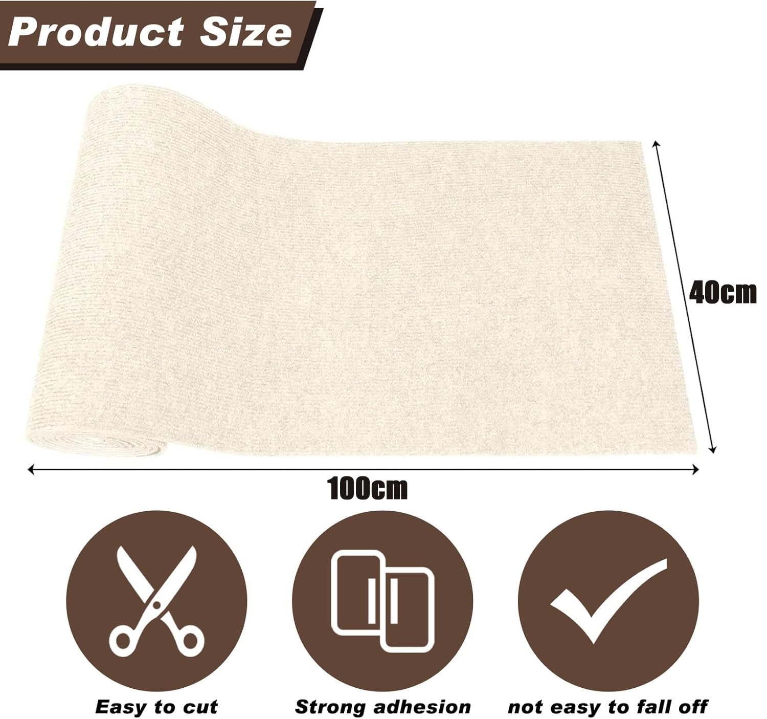 Farnirvana Tappetino Antigraffio Autoadesivo per Gatti, 100 × 40 cm Diy Climbing Cat Scratcher, Protezione Divano Graffi Gatto,Tiragraffi Divano,Proteggi Divano Gatti Graff per Tappeti Divani Mobili