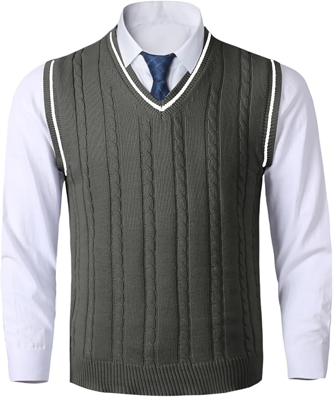 Gilet Senza Maniche Uomo In Maglia, Scollo A V - Cardigan Leggero Per Autunno/inverno, Taglie Forti Da M A 4XL, Perfetto Per Stratificare