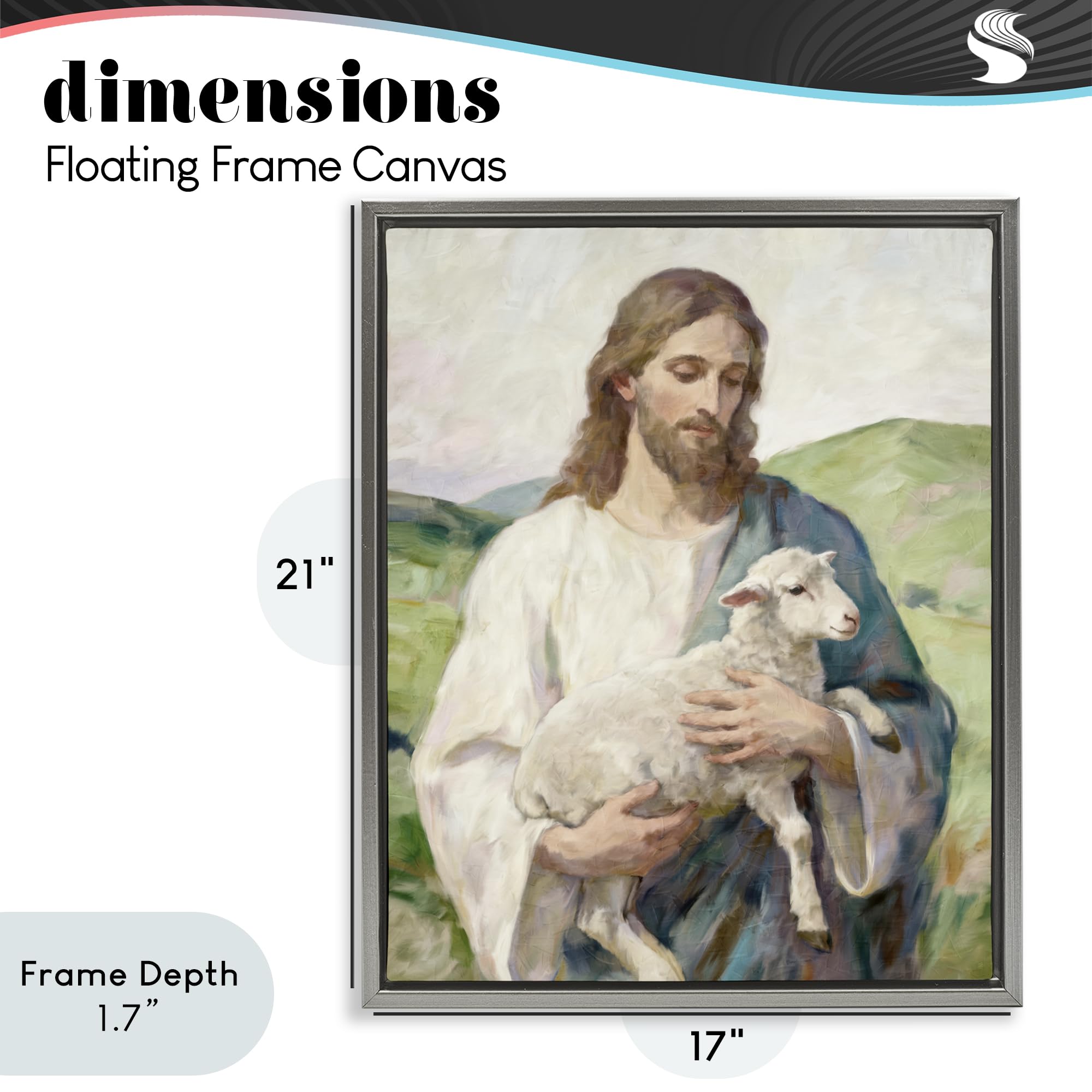 Little Lamb - Figura spirituale, 40,6 x 50,8 cm, tela con cornice