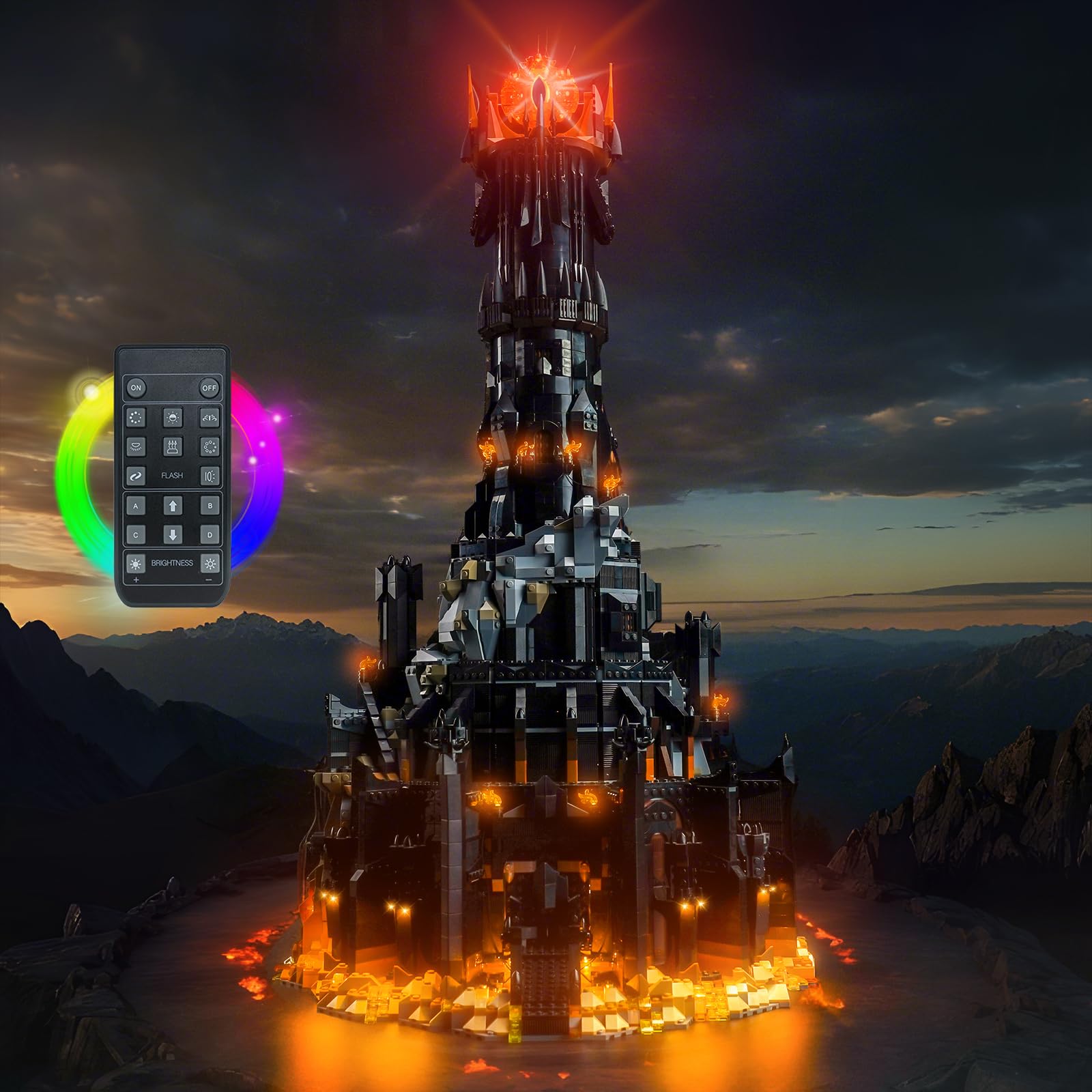 LocoLee Light Kit for Lego Barad-dûr Customized RC, Lighting Set for Lego 10333 Barad-dûr Set - Not Include Models, Just Light Kit - Image 4
