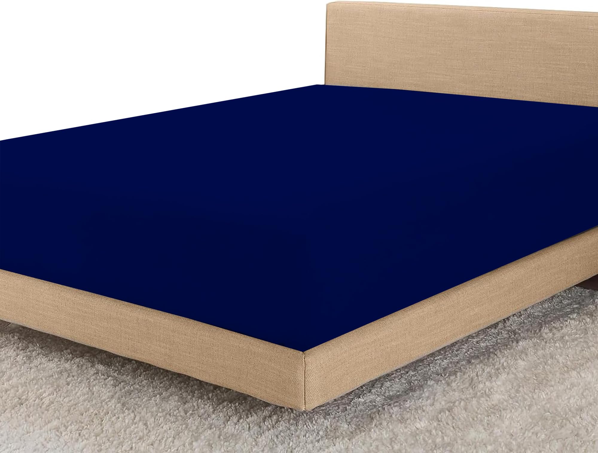 Linens World Egyptian Cotton Fitted Sheets King Size Breathable, Anti Wrinkle 40cm Deep Pocket 200 Thread Count Bed Sheets Bedding & Linen 152 X 200-CM White Bedding King Size Fitted Sheets — view 23