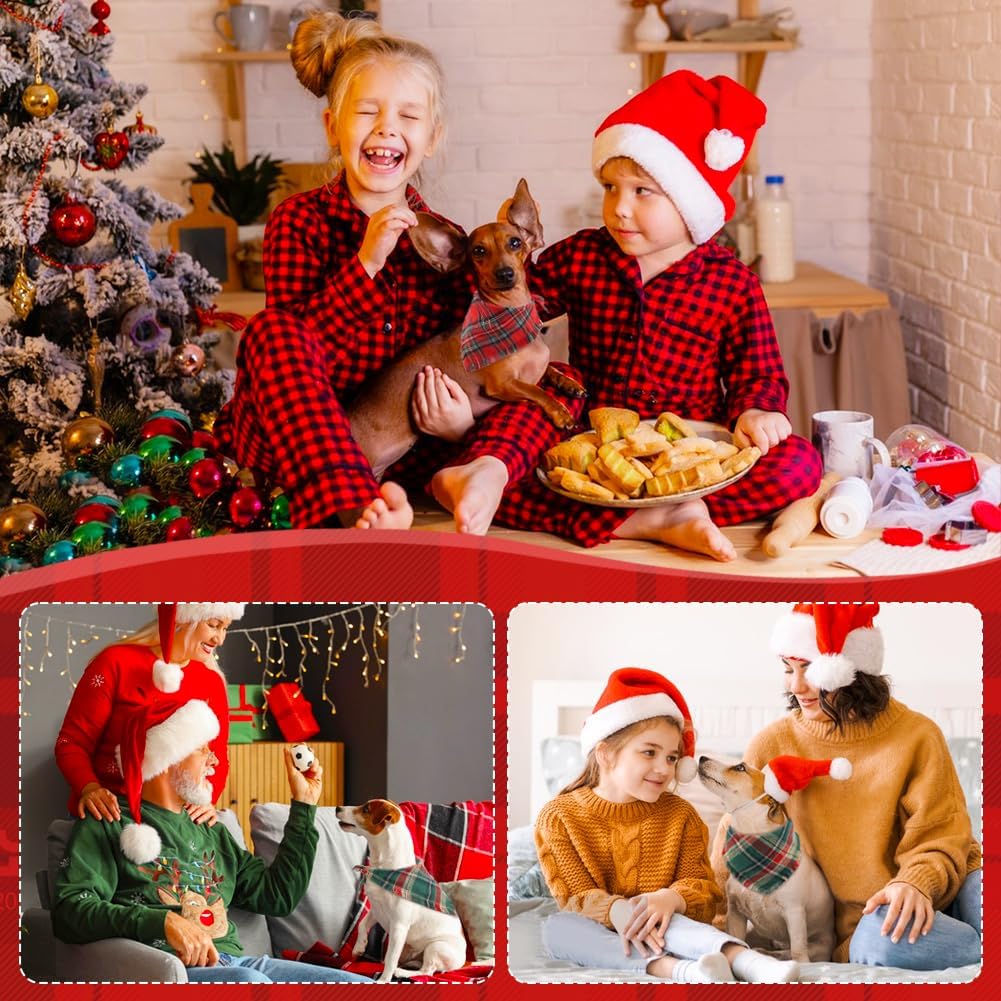 Vivifying Dog Christmas Bandana with Tassels Edges, 2 Pack Classic Plaid Triangle Pet Apparel & Accessories, Funny Holiday Dog Scarf Costume for Photo Prop, and Party Decor (Small, Red&Green) image 5