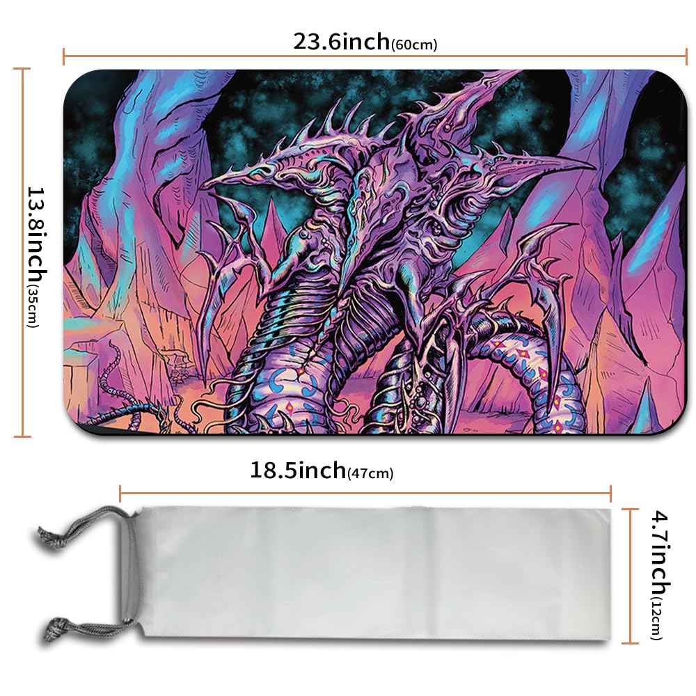MTG Playmat Size 60 x 35 cm Free Storage Bags Non-Slip Backing Printing, MTG Tappetino da gioco ideale per Card Game Enthusiasts TCG Playmat Mouse Pad (Sliver Overlord)