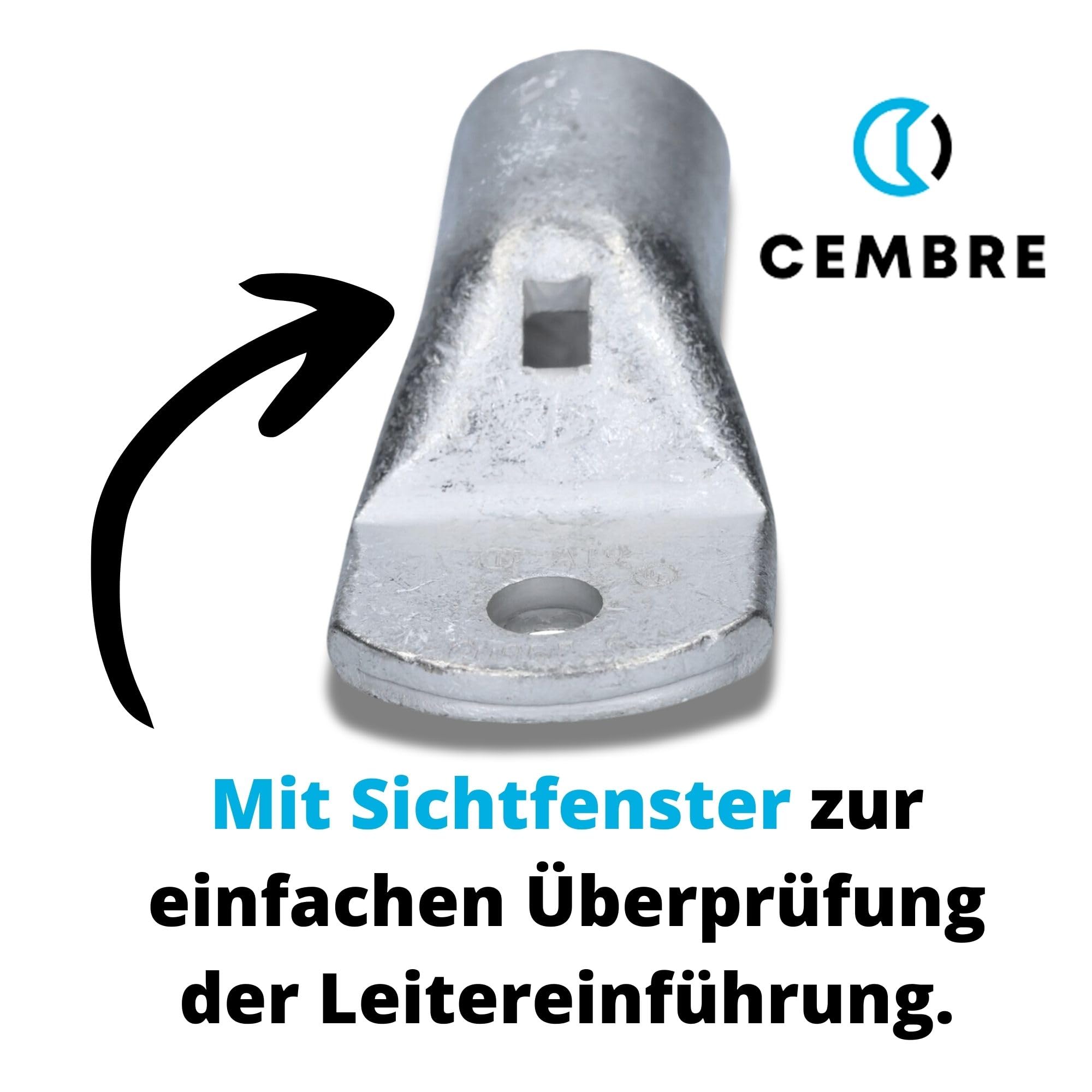 Cembre A19-M8 Terminal de Cable Tubular 95mm², 10 Unidades de Cobre | Terminales profesionales con orificio M8 para una conexión segura, alta conductividad y resistencia a la corrosión.