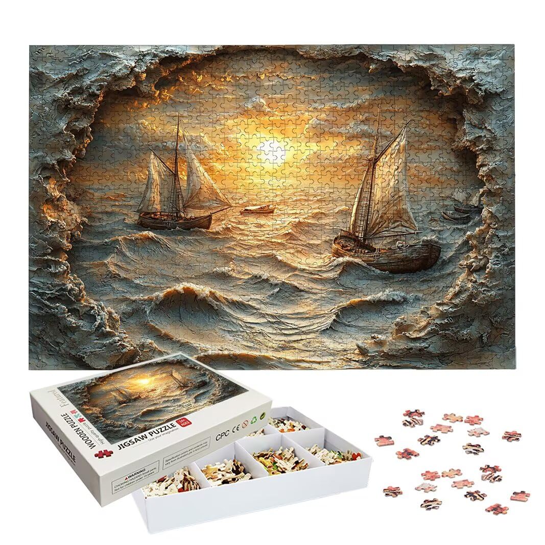 Puzzle 1000 Pièces Adultes, Puzzle 1000 Pieces Bateau, Cadeau Femme -2130
