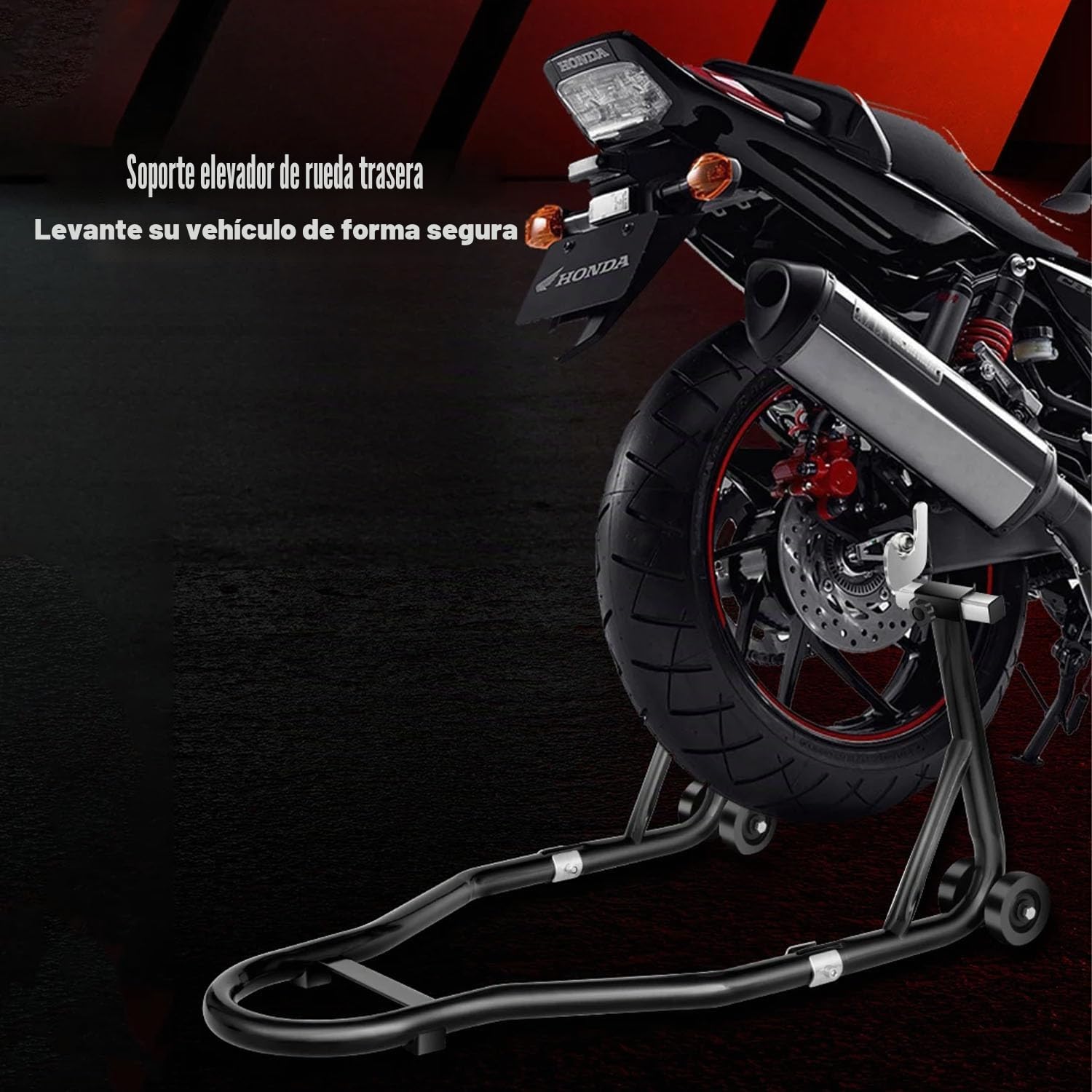 Caballete Moto,Soporte Trasero Duradero Para Motocicleta,Soporte De Motocicleta Universal De Acero,Soporta 500 Kilogramos,Alta Estabilidad,Adecuado Para Trabajos De Mantenimiento e Instalación