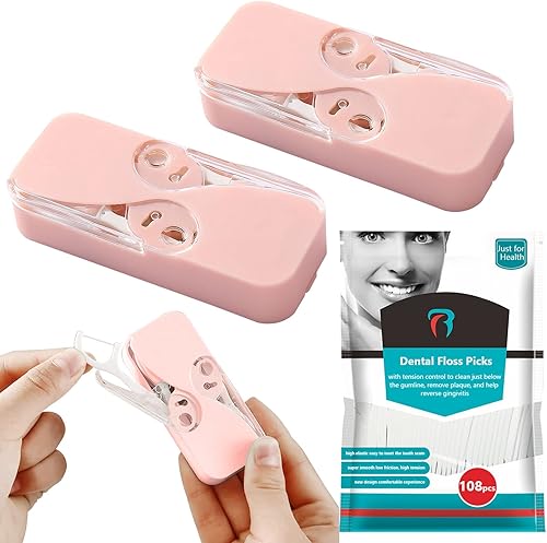 Dispensador portátil de hilo dental, dispensador de hilo dental con 108 palillos de dientes, dispensador de hilo dental, organizador de hilo dental