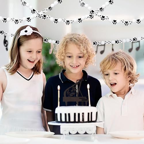 Miniatura 5 de 120 cuentas de madera de pata, cuentas de huella de perro, cuentas de madera de pata de cachorro, cuentas de madera en blanco y negro, lindas