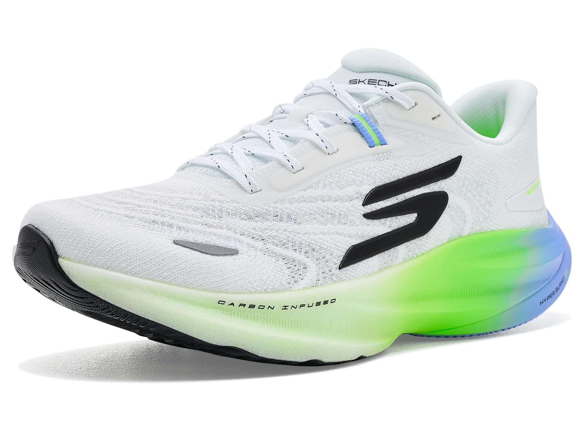 Skechers Women's Aero Spark Sneaker, White/Lime, 4 UK