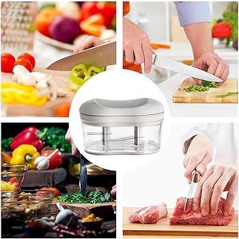 Manual Garlic Chopper - Hand-Powered Food Chopper | Multifunctional Manual Vegetable Chopper for Garlic, Gingers, Onion, Celery, Meat | Hand Chopper for Vegetables, Garlic Crusher, Onion Slicer: Garlic Tools: Amazon.com.au