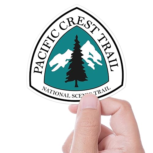 Pacific Crest Trail Sign Sticker, Sierra Nevada and Cascade Mountains Classic Vintage Trail Marker, PCT Hiking Decal