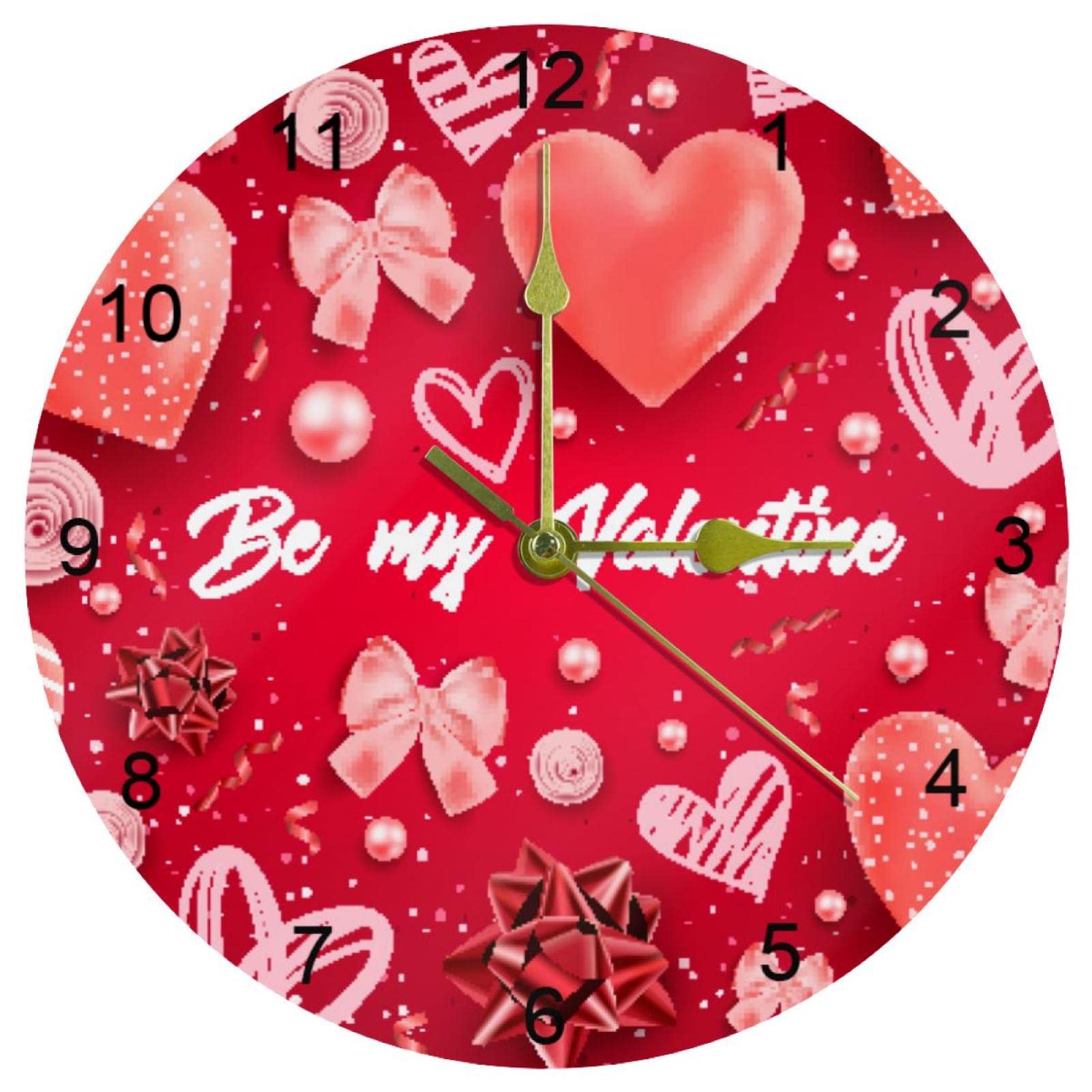 Horloge murale lisible chiffres arabes pour chambre et salon calme