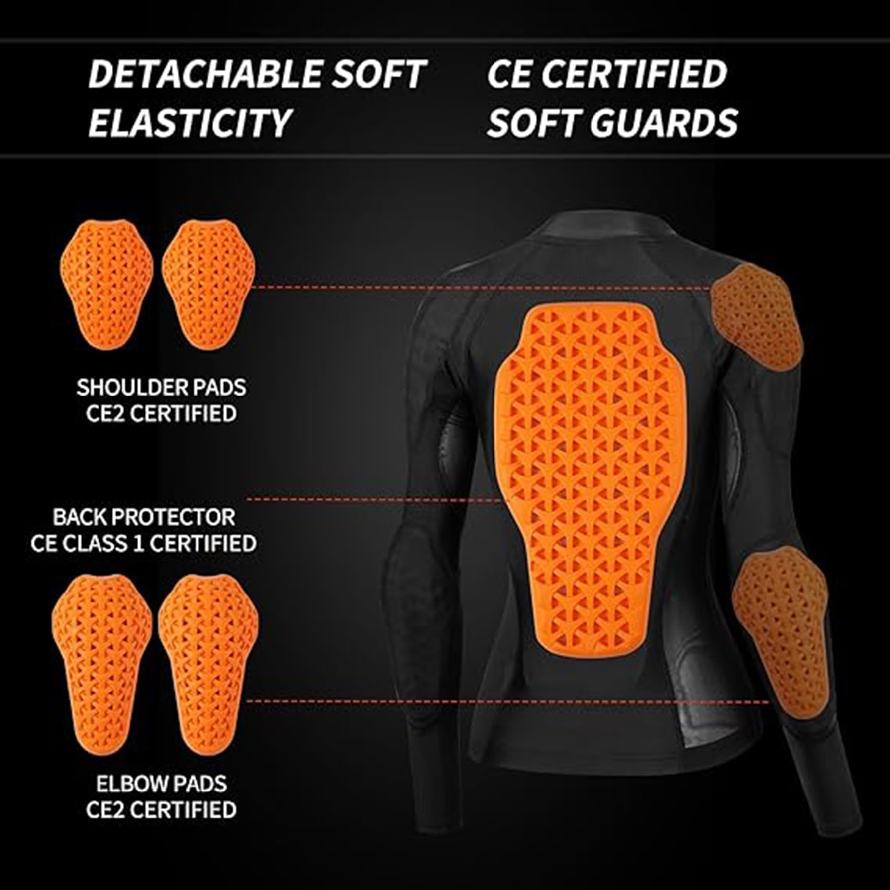 Veste de moto for femmes avec chemise rembourrée blindée certifiée CE | Veste chemise moto en maille avec coussinets arrière,veste protection for équipement vélo Sport d'été(Black,XL)