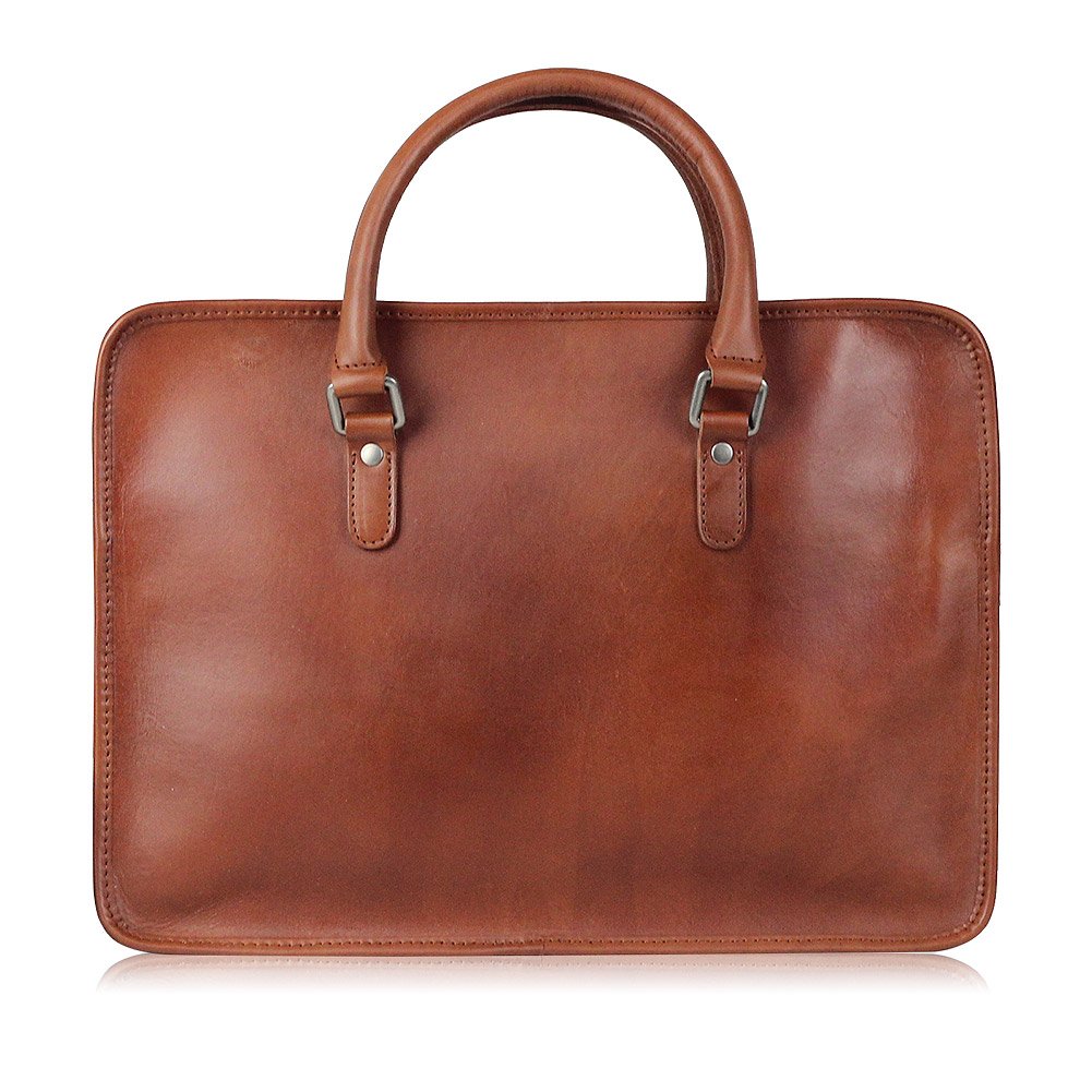 Full Genuine Leather Messenger Bags for Men, Men's Laptop Tablet Lawyer Briefcase, Multi Sizes, Brown