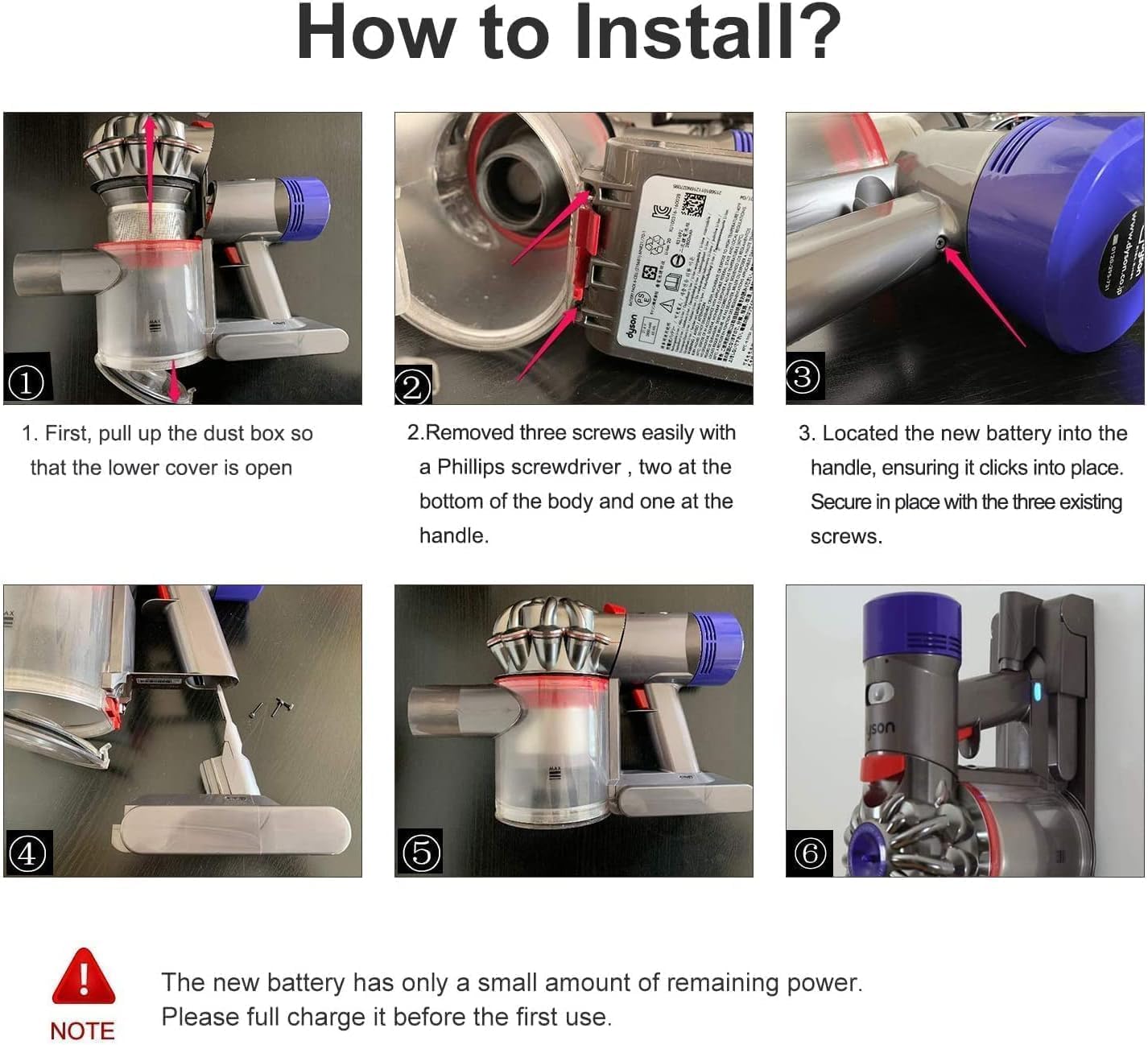 Step-by-step visual guide for battery installation
