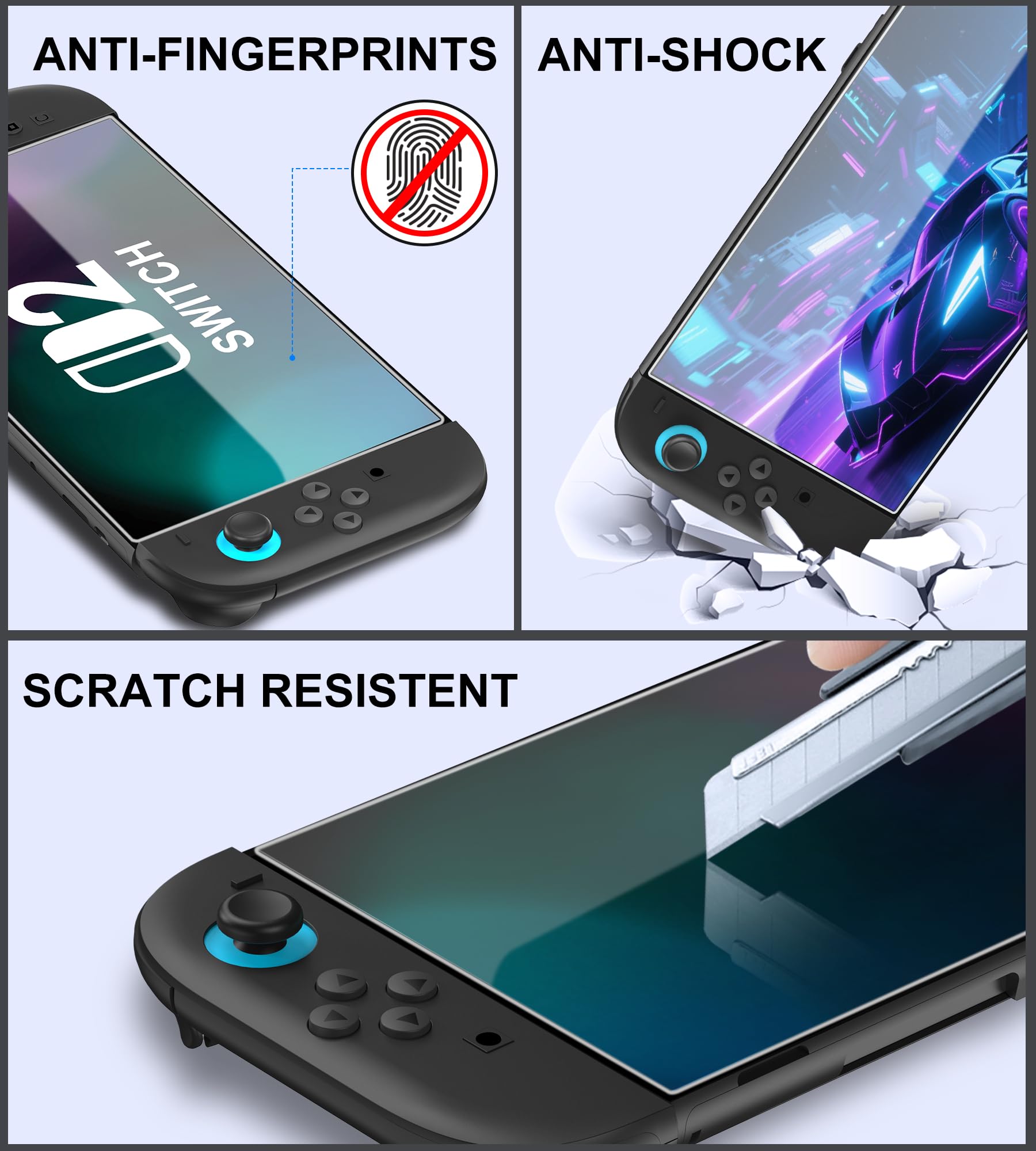 Switch 2 Cristal blindado para Nintendo, Switch 2, protector de pantalla de vidrio templado 9H, 2 unidades con marco de alineación, irrompible y resistente a los arañazos, Switch 2 accesorios, Switch