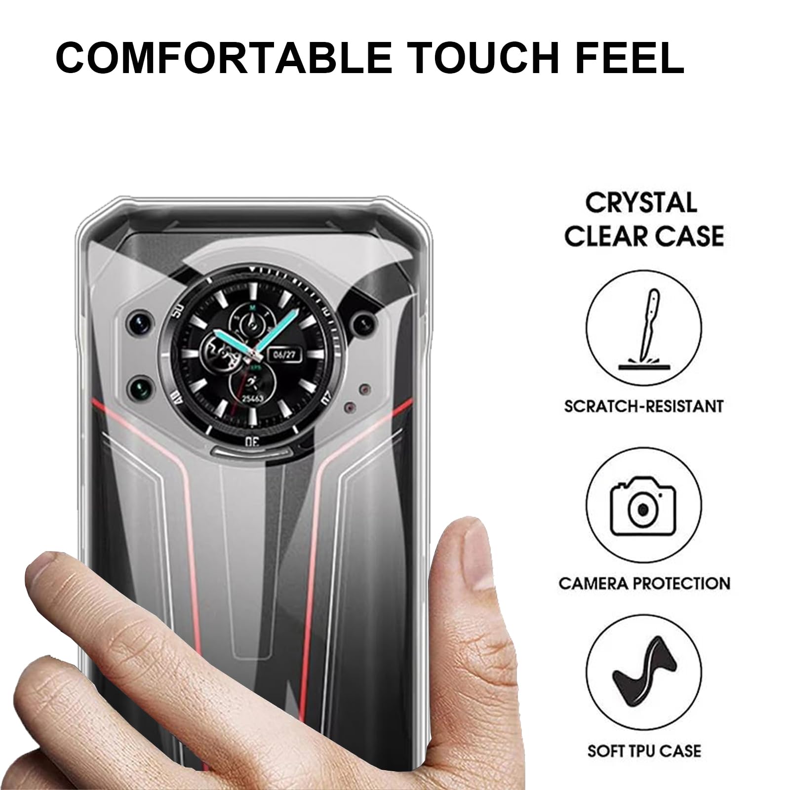 HuiYouMY Cover per Doogee S119 (6.72) con 2 Pezzi Pellicola Protettiva