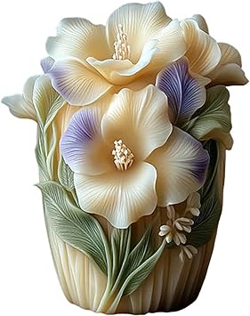 Large Tulip Flower Cylinder Molds Silicone Wave Spiral Candle Mold - Silicone Resin Casting Molds for Candle & Resin & Soap Craft Supplies
