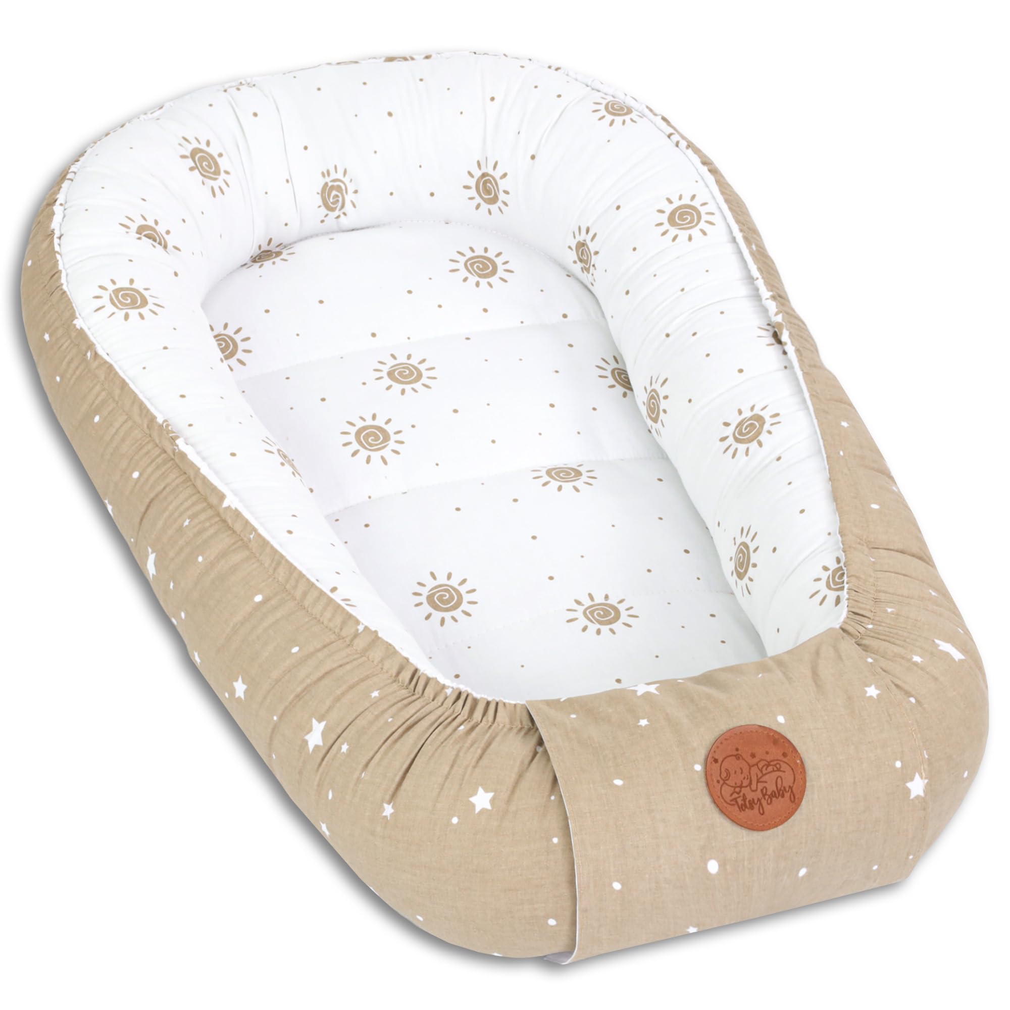 Babynest bozzolo neonato Cocoon 90 x 50 cm - Nido per Neonati riduttore lettino Fatto a Mano - Nido Coccola per Bambini coccolone in Cotone Solare