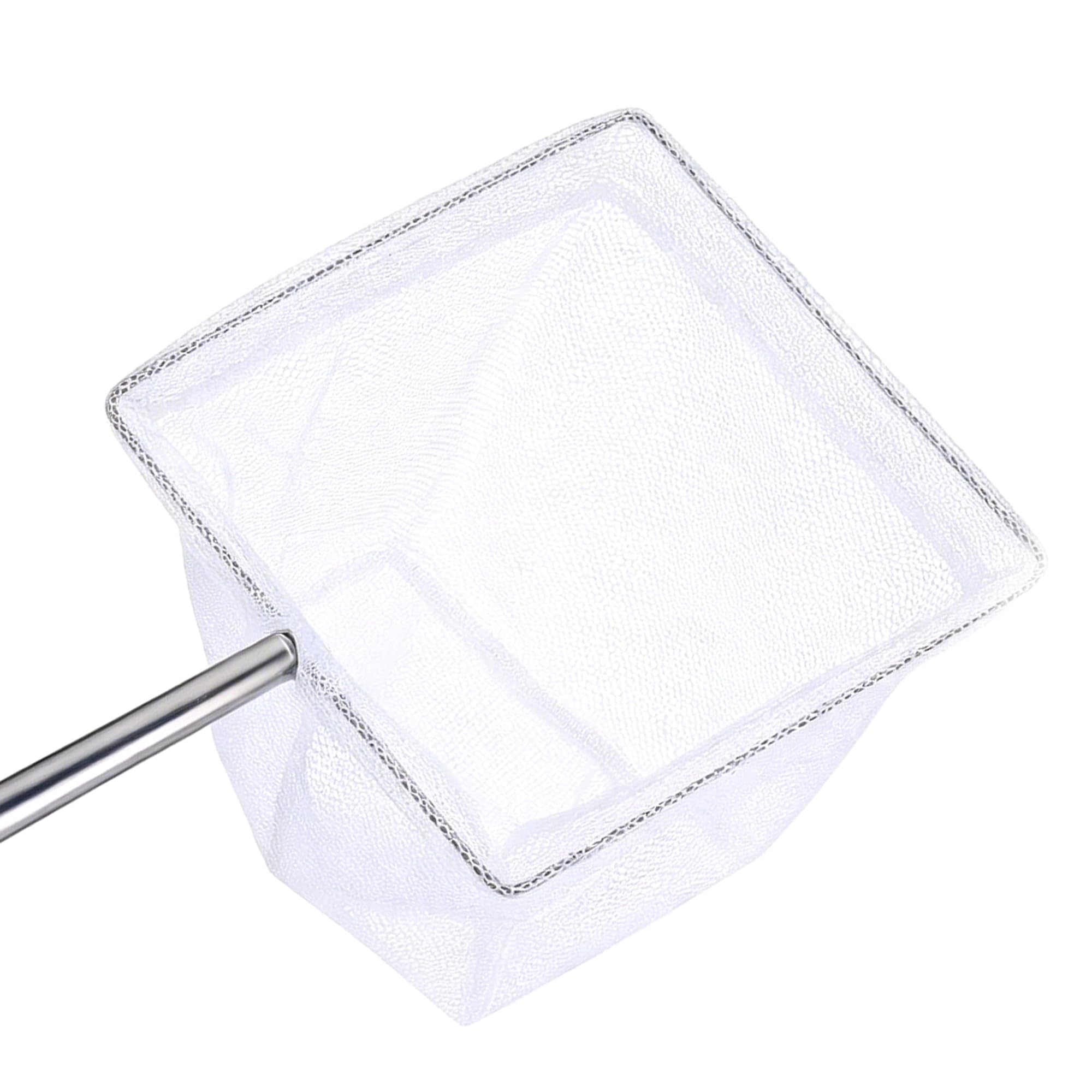 Paquet de 2 Filets de Pêche Extensibles pour Aquarium, Cadre Carré Blanc avec Manche en Acier Inoxydable Réglable (13,5cm-39cm)