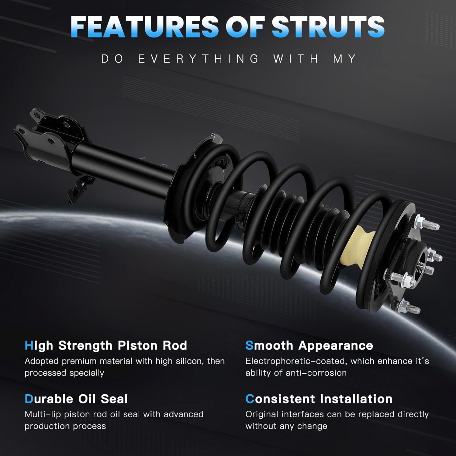 ECCPP Complete Struts Front Pair Strut Spring Assembly Shock Absorber for 2001-2012 for Ford Escape,2001-2006 for Mazda Tribute,2008-2011 for Mazda Tribute,2005-2011 for Mercury Mariner Set of 2