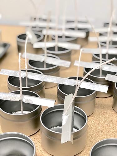 Miniatura 5 de Tarros de velas con tapas para hacer velas, 48 recipientes de velas de metal vacíos plateados, tarros de velas para hacer velas, artes y