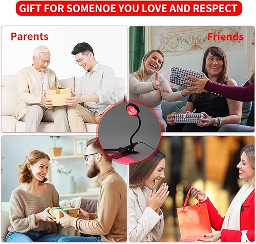 Miniatura 8 de Terapia de luz roja para cara, 40 LED de 660 nm, luz de terapia de luz roja con clip, adecuada para el cuidado de la piel en el hogar y aliviar el